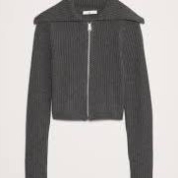 Banana Republic Ribbed Bomber Sweater with Cashmere Gray Size XL New With Tag - Picture 4 of 8